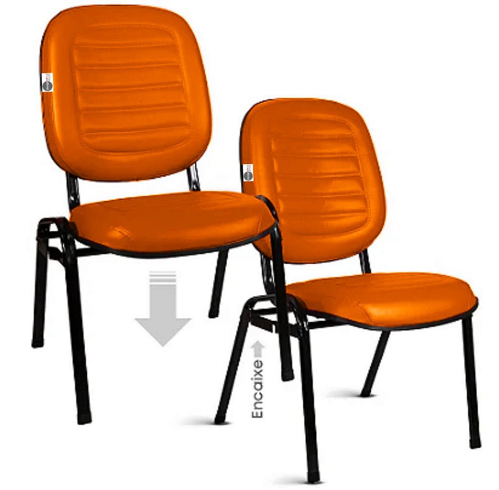02 Cadeiras Empilhável para Igrejas Evangélicas Linha Holy Laranja 02 Cadeiras Empilhável para Igrejas Evangélicas Linha Holy Laranja