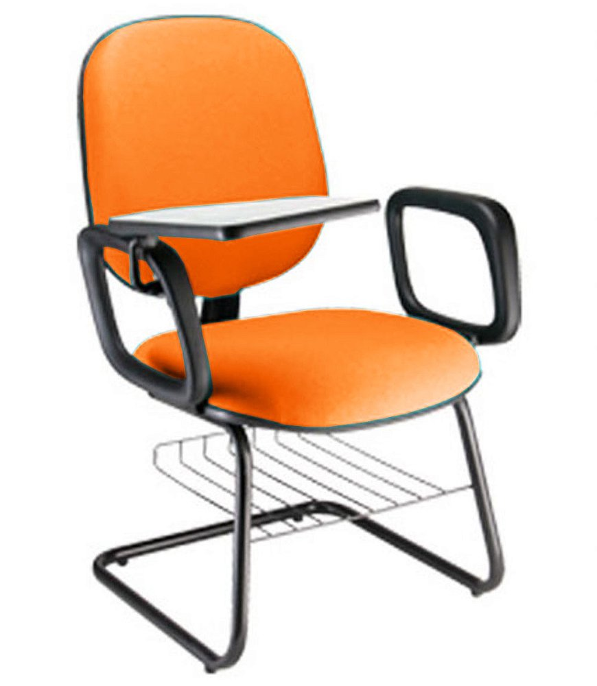 Cadeira Escolar Universitária com prancheta para Escolas Linha Uno Laranja