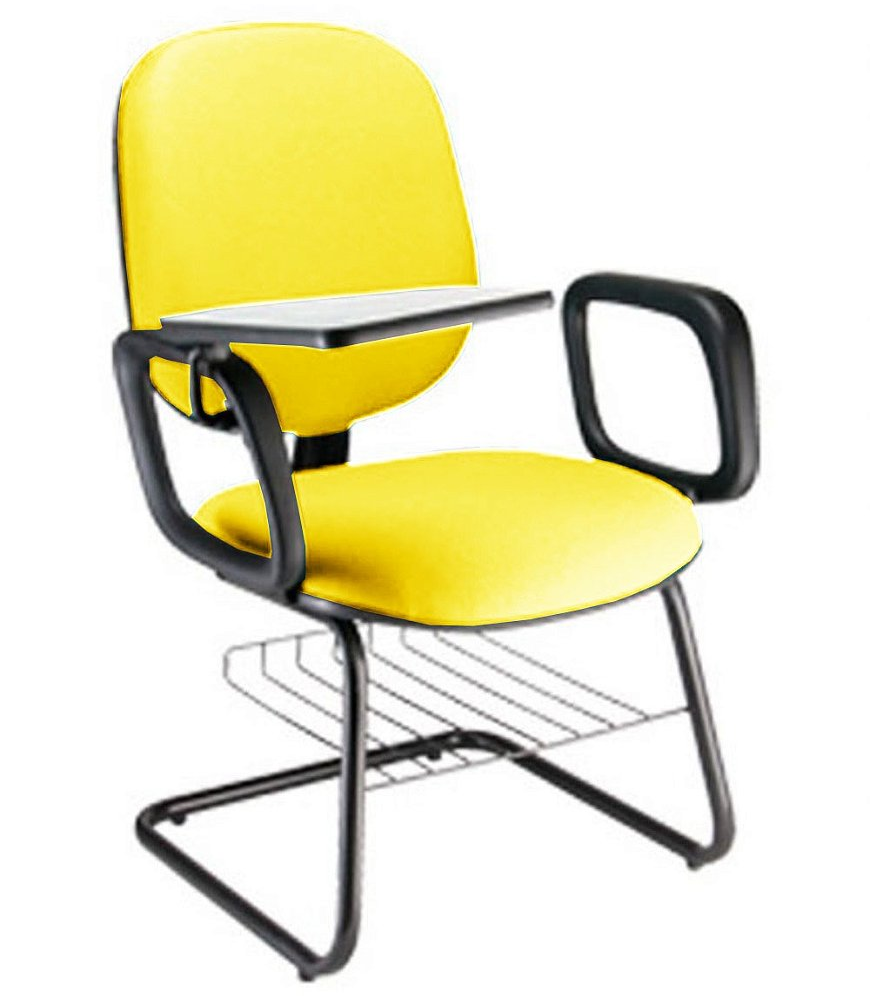 Cadeira Escolar Universitária com prancheta para Escolas Linha Uno Amarelo Cadeira Escolar Universitária com prancheta para Escolas Linha Uno Amarelo