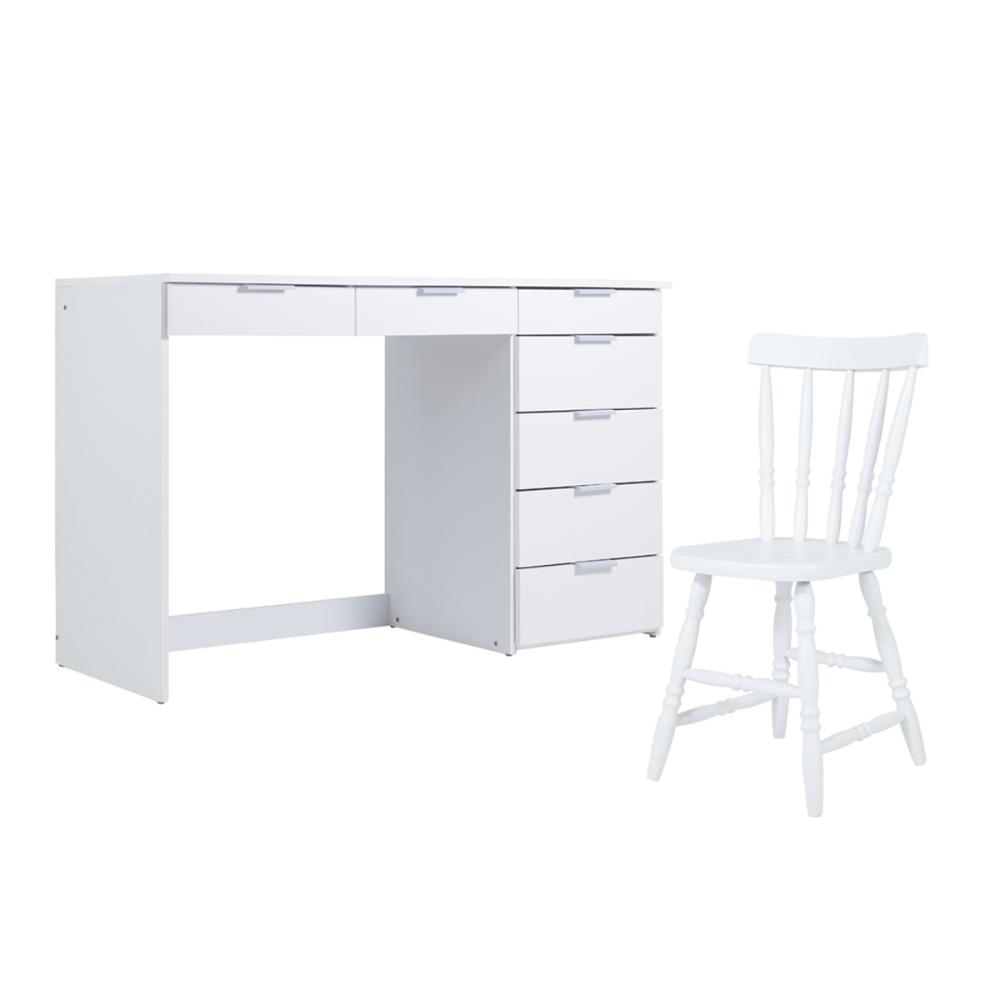 Mesa de escritório Ditália 7 Gavetas com Cadeira PE-90 Mesa de escritório Ditália 7 Gavetas com Cadeira PE-90