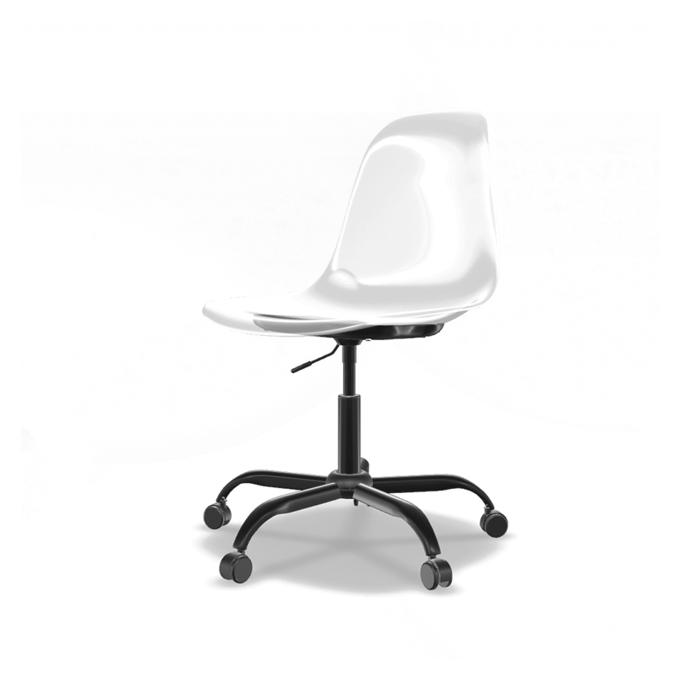 Cadeira de Escitório Secretária Eames Office Transparente e Preta Cadeira de Escitório Secretária Eames Office Transparente e Preta