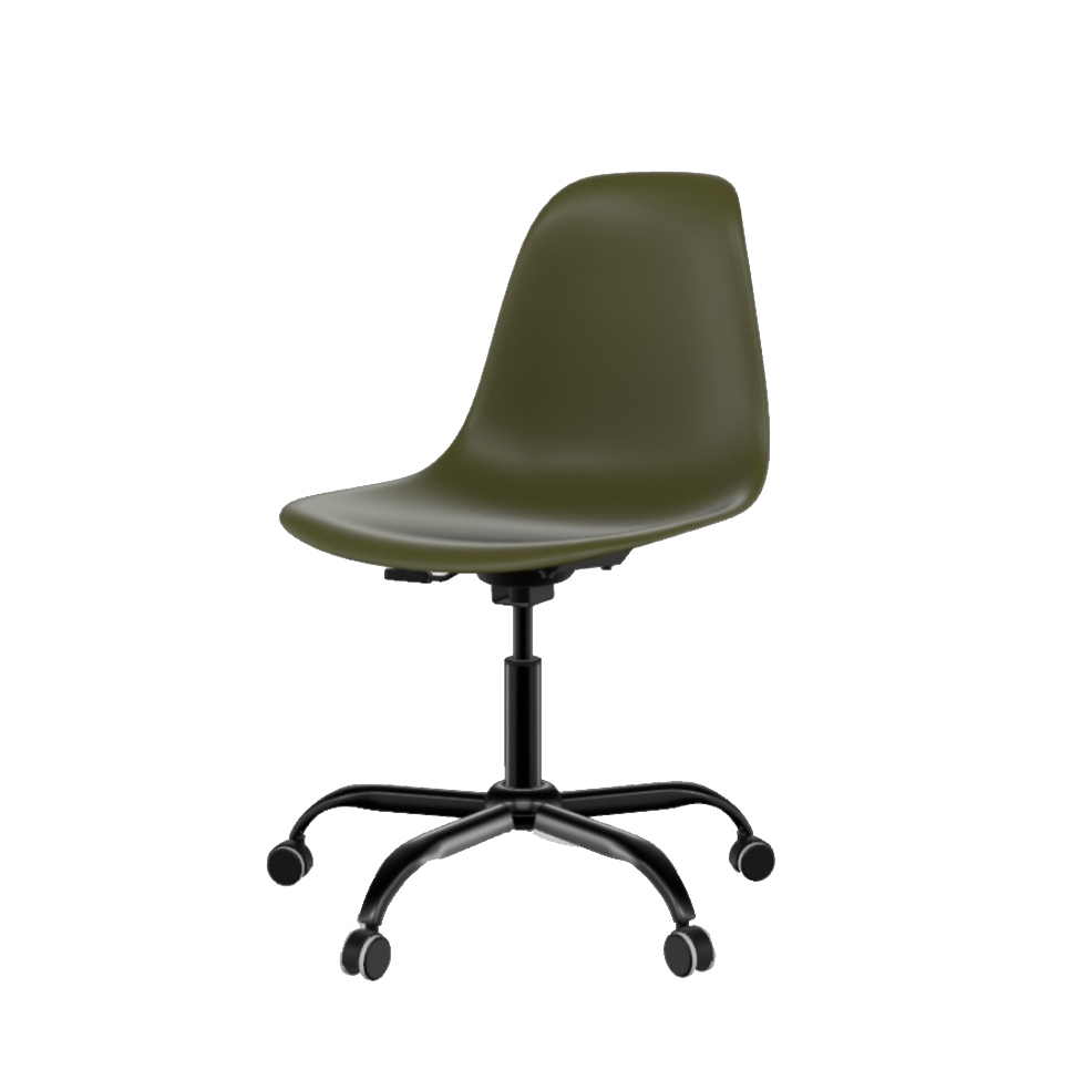 Cadeira de Escritório Secretária Eames Office Musgo e Preta Cadeira de Escritório Secretária Eames Office Musgo e Preta