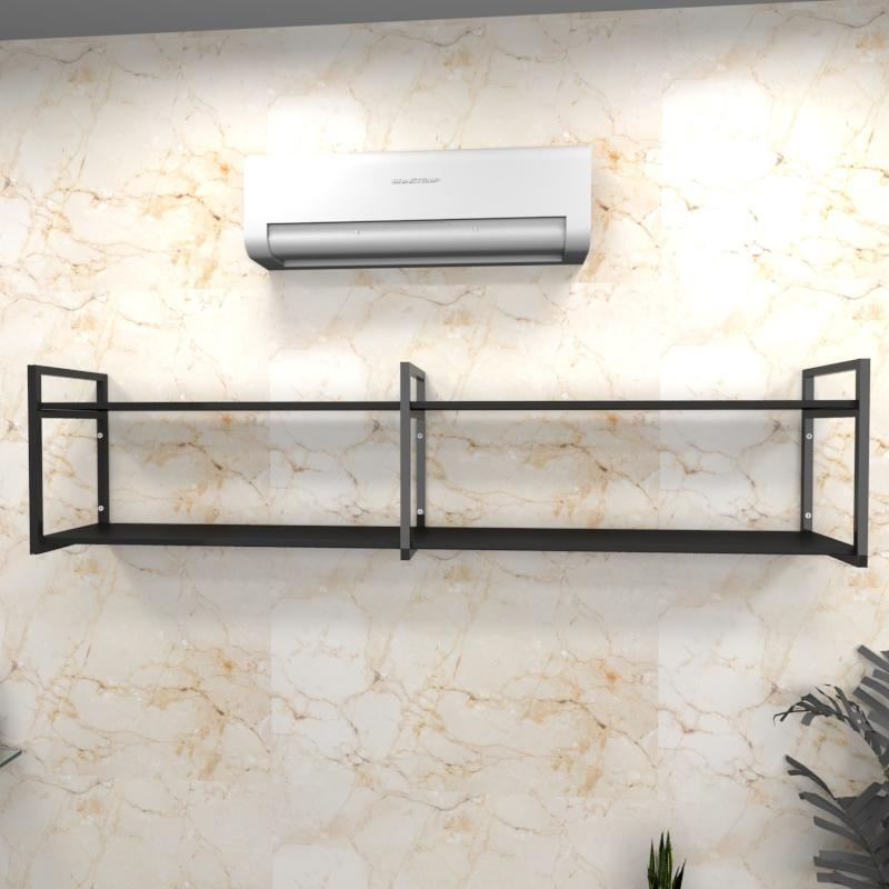 Estante industrial escritório aço cor preto 180x30x40cm (C)x(L)x(A) cor mdf preto modelo ind40pes
