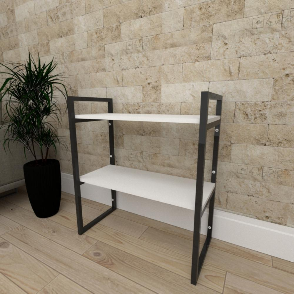 Mini estante industrial escritório aço preto 30cm branca ind08be Mini estante industrial escritório aço preto 30cm branca ind08be