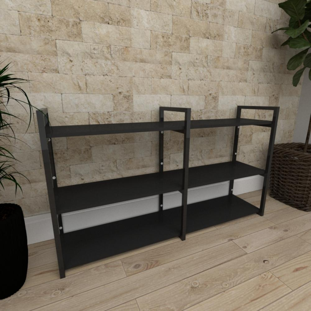 Mini estante industrial para sala aço cor preto prateleiras 30 cm cor preto modelo ind11peps Mini estante industrial para sala aço cor preto prateleiras 30 cm cor preto modelo ind11peps