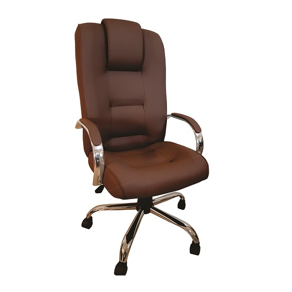 Cadeira Giratória Escritório Classic Presidente Marrom Relax Base Cromada c/ Rodizio - 100% Nacional Cadeira Giratória Escritório Classic Presidente Marrom Relax Base Cromada c/ Rodizio - 100% Nacional