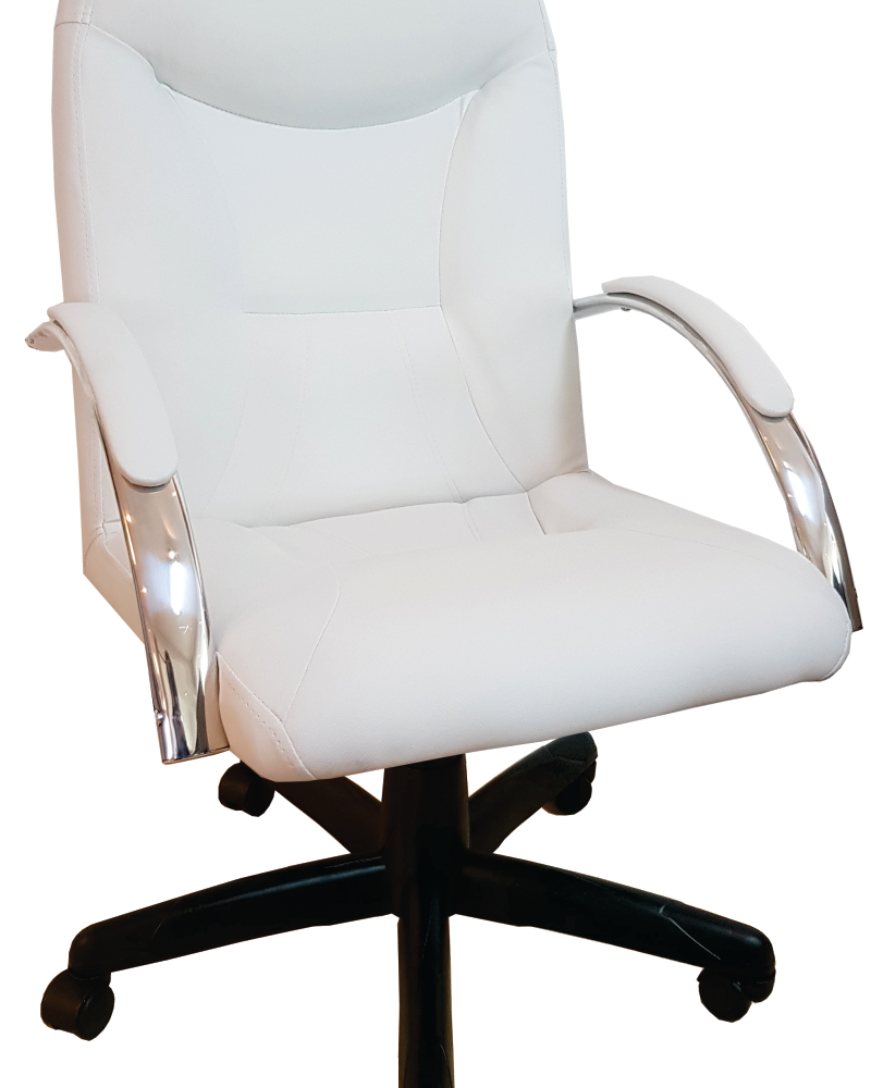 Cadeira Giratória Escritório Day Presidente Branca Relax Base Preta c/ Rodizio - 100% Nacional Cadeira Giratória Escritório Day Presidente Branca Relax Base Preta c/ Rodizio - 100% Nacional