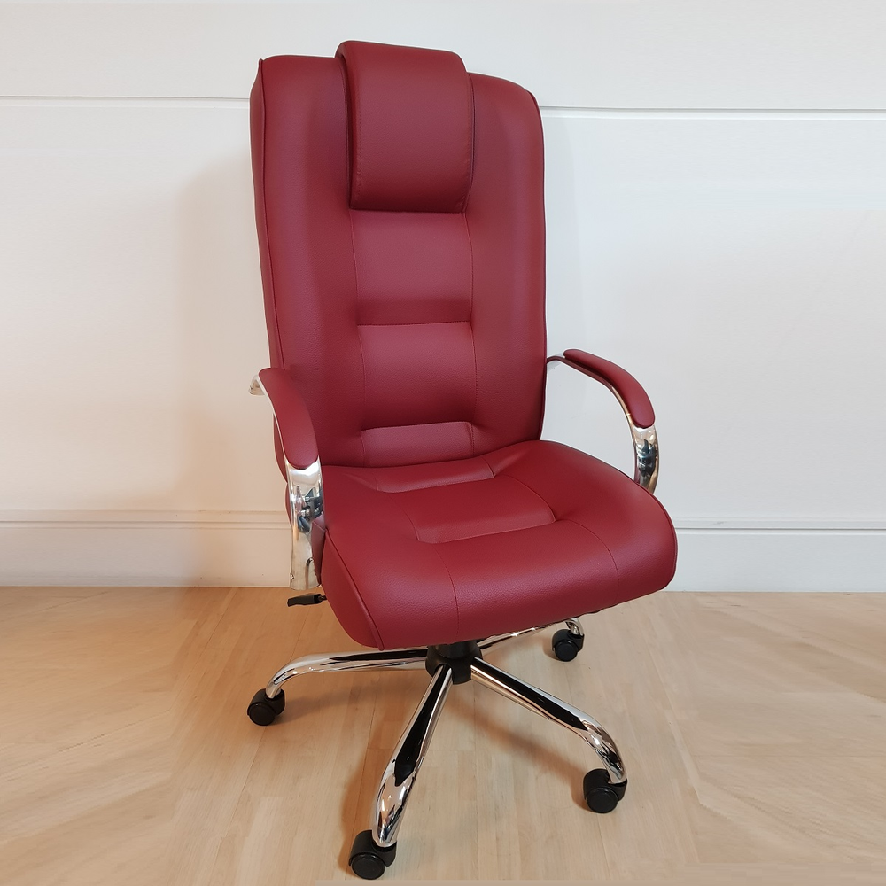 Cadeira Giratória Escritório Classic Presidente Vermelha Relax Base Cromada c/ Rodizio - 100% Nacional Cadeira Giratória Escritório Classic Presidente Vermelha Relax Base Cromada c/ Rodizio - 100% Nacional