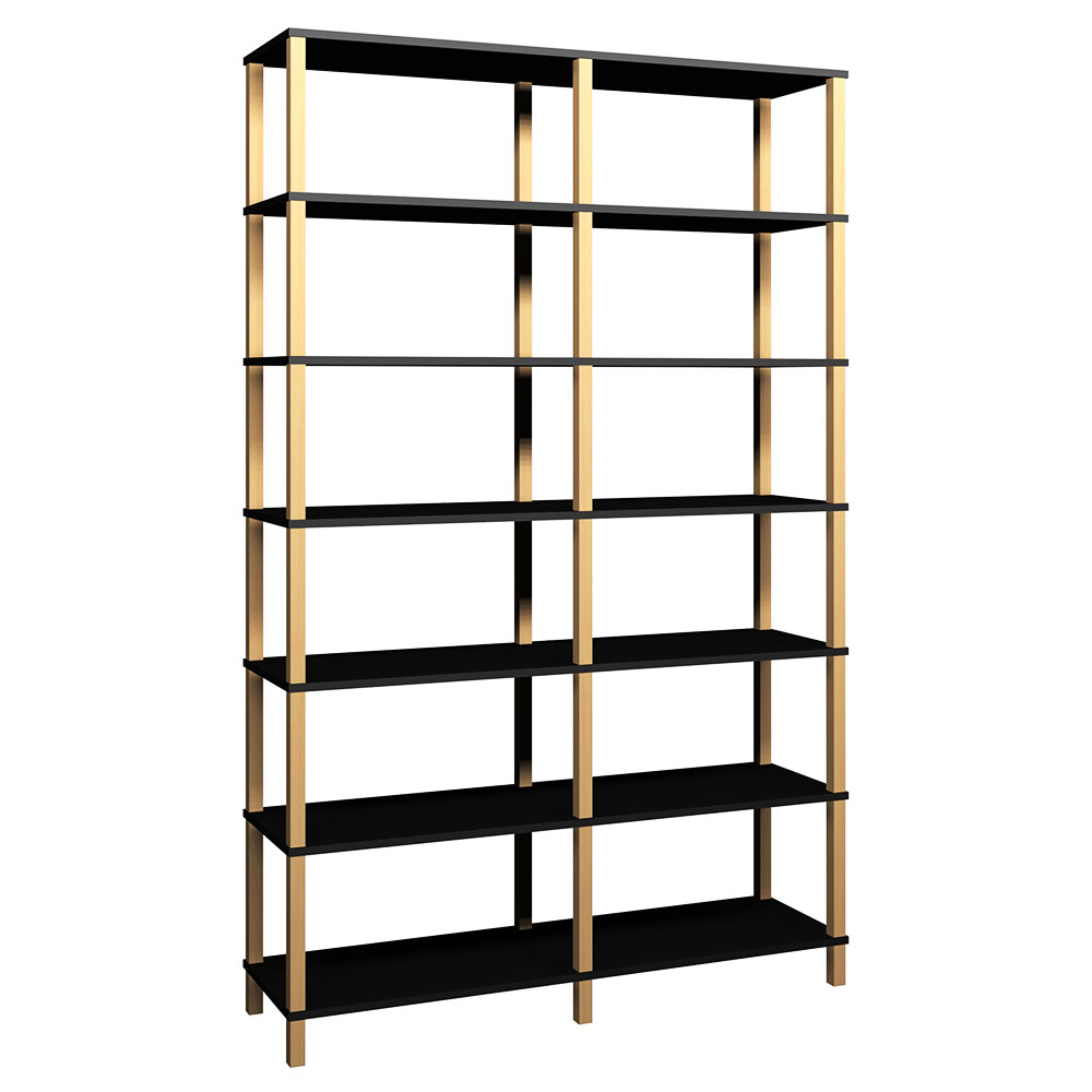Estante 140x38x221 Preta c/ 6 Prat. 33cm Estante 140x38x221 Preta c/ 6 Prat. 33cm