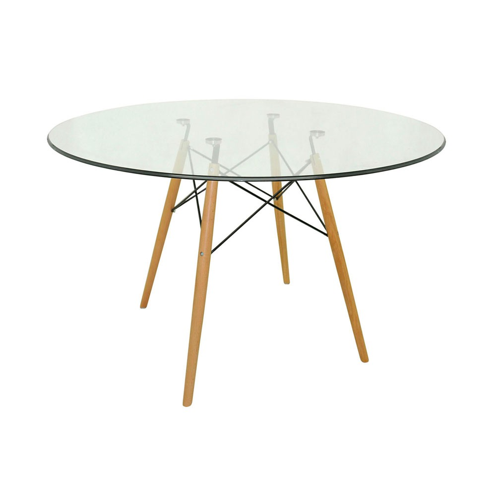 Mesa Eames Eiffel Redonda 90cm - Vidro Mesa Eames Eiffel Redonda 90cm - Vidro
