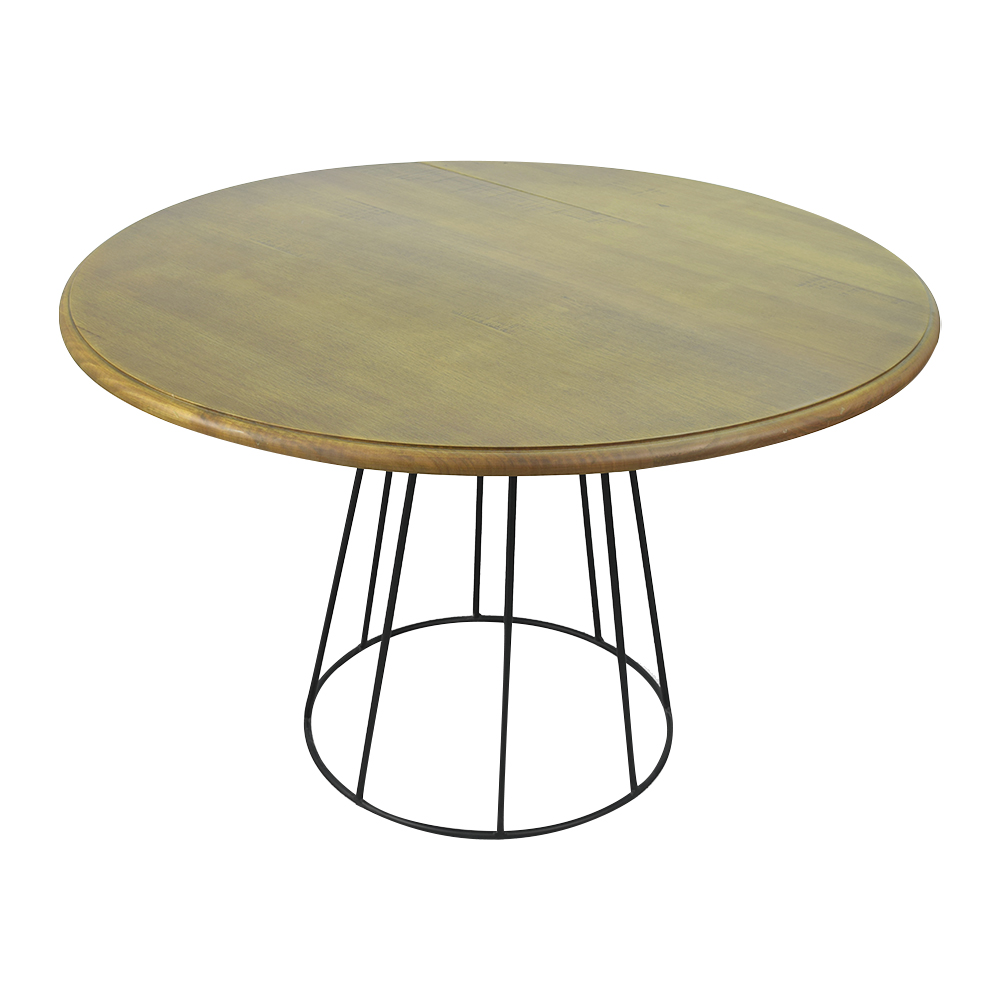 Mesa de Jantar Redonda Base de Ferro Telaio Castanho G04 - Gran Belo Mesa de Jantar Redonda Base de Ferro Telaio Castanho G04 - Gran Belo
