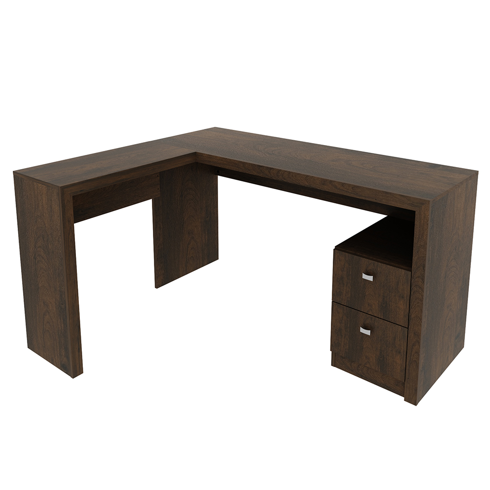 Mesa com 2 Gavetas para Escritório Home Office ME4129 MDP Rustico G69 - Gran Belo Mesa com 2 Gavetas para Escritório Home Office ME4129 MDP Rustico G69 - Gran Belo