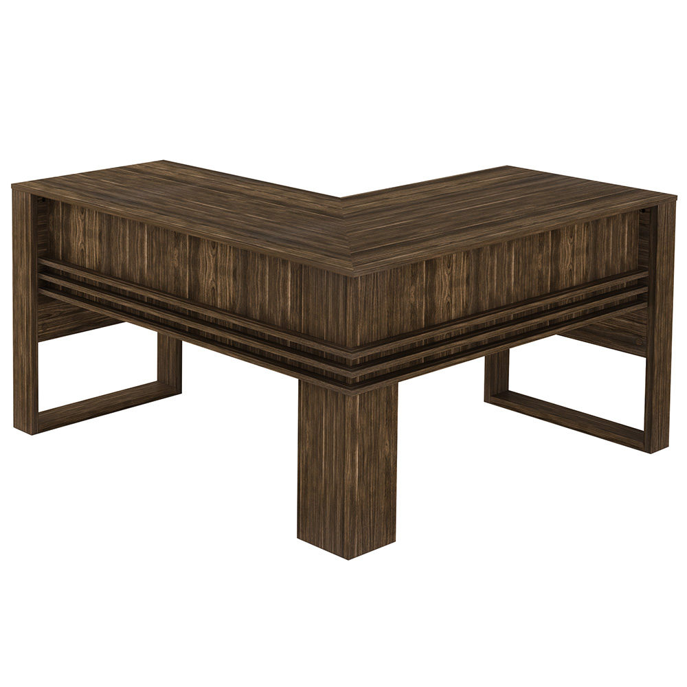 Mesa Angular para Escritório Home Office ME4145 MDP Nogal G69 - Gran Belo Mesa Angular para Escritório Home Office ME4145 MDP Nogal G69 - Gran Belo