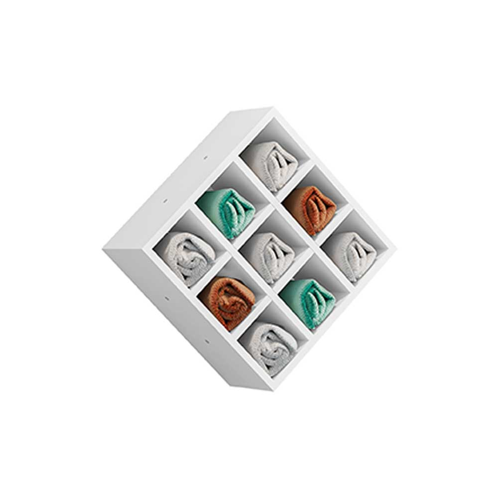 Nicho Porta Toalhas 09 Lugares 40x40cm Branco G01 - Gran Belo Nicho Porta Toalhas 09 Lugares 40x40cm Branco G01 - Gran Belo