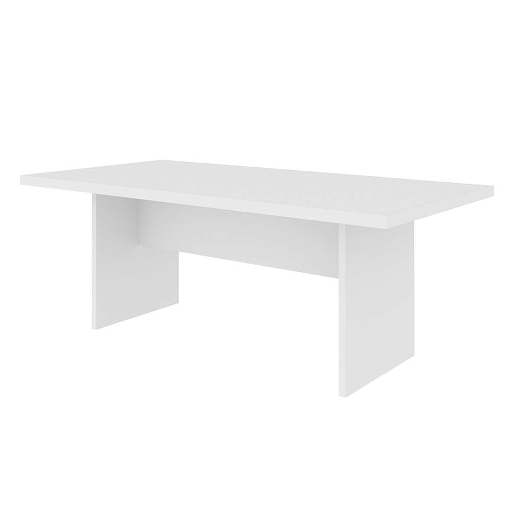 Mesa de Reunião para Escritório Home Office ME4119 MDP Rustico Branco G69 - Gran Belo Mesa de Reunião para Escritório Home Office ME4119 MDP Rustico Branco G69 - Gran Belo