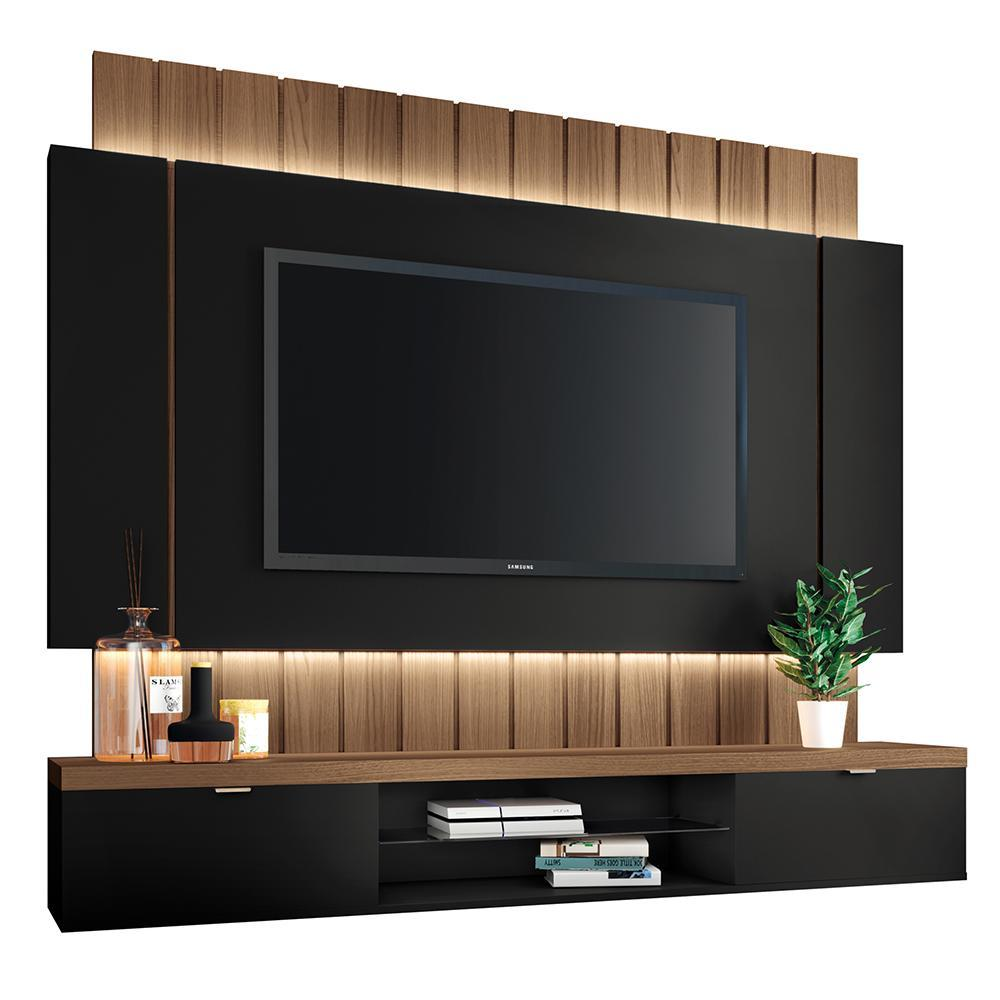 Home Suspenso Illusion 1.8 Preto/Castanho para TV até 55 - HB Móveis Home Suspenso Illusion 1.8 Preto/Castanho para TV até 55 - HB Móveis
