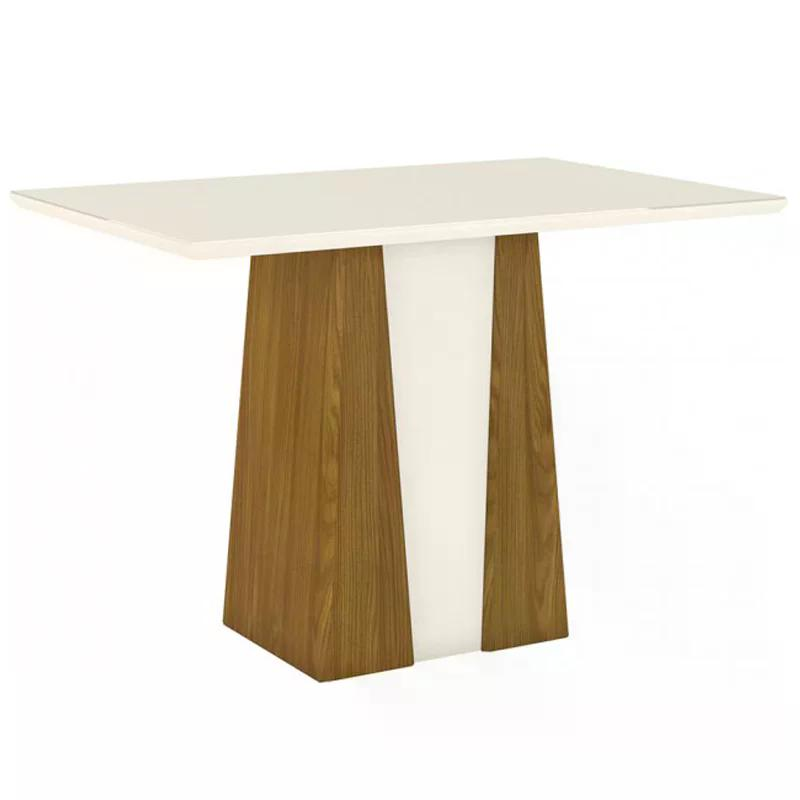 Mesa de Jantar Orus 4 Lugares com Tampo de MDF e Canto Reto 120x80 Nature/Nature/Off White - Móveis Henn Mesa de Jantar Orus 4 Lugares com Tampo de MDF e Canto Reto 120x80 Nature/Nature/Off White - Móveis Henn
