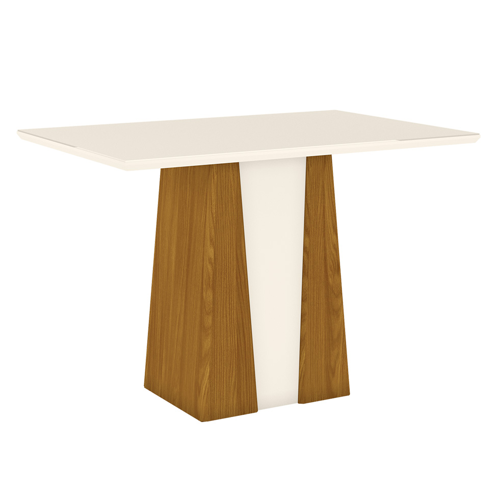 Mesa de Jantar Retangular Elisa Flex Off White e Nature 120 cm Mesa de Jantar Retangular Elisa Flex Off White e Nature 120 cm