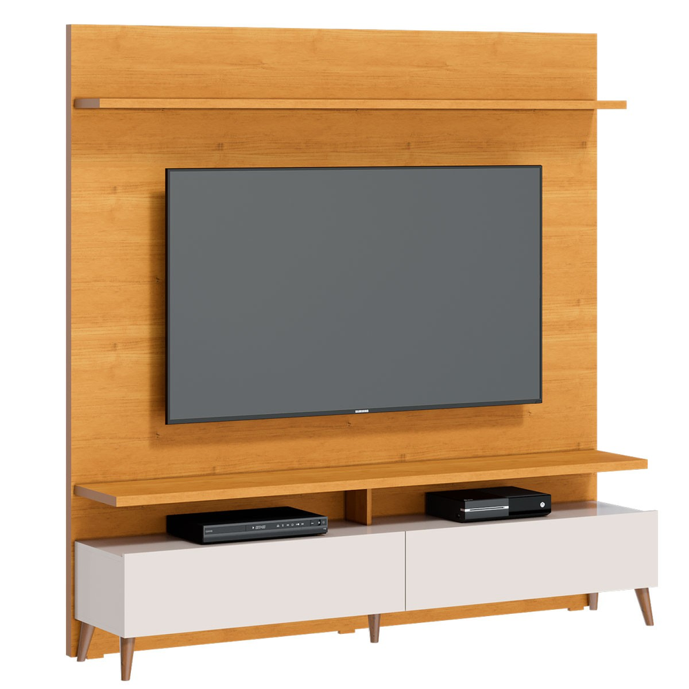Home Theater Boss 1.8 Nature com Off White - Imcal Móveis Home Theater Boss 1.8 Nature com Off White - Imcal Móveis