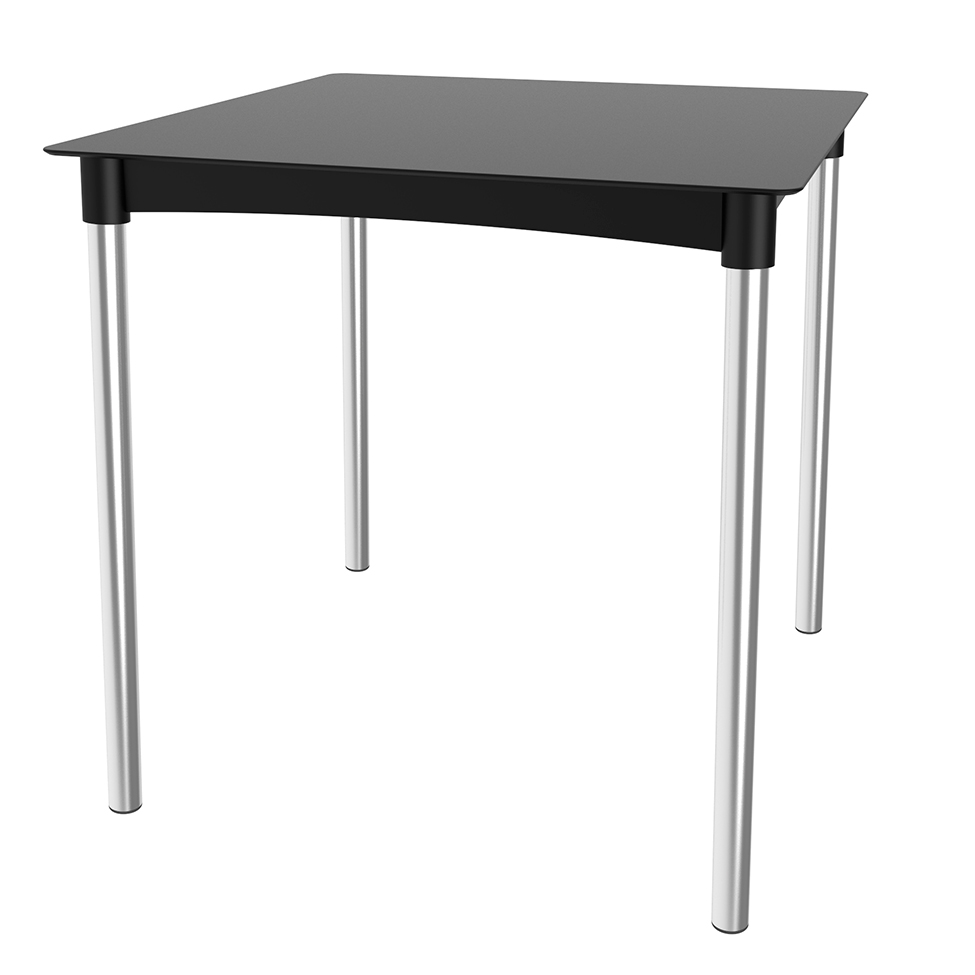 Mesa de Cozinha Quadrada Atto Pés em Alumínio Preta Mesa de Cozinha Quadrada Atto Pés em Alumínio Preta