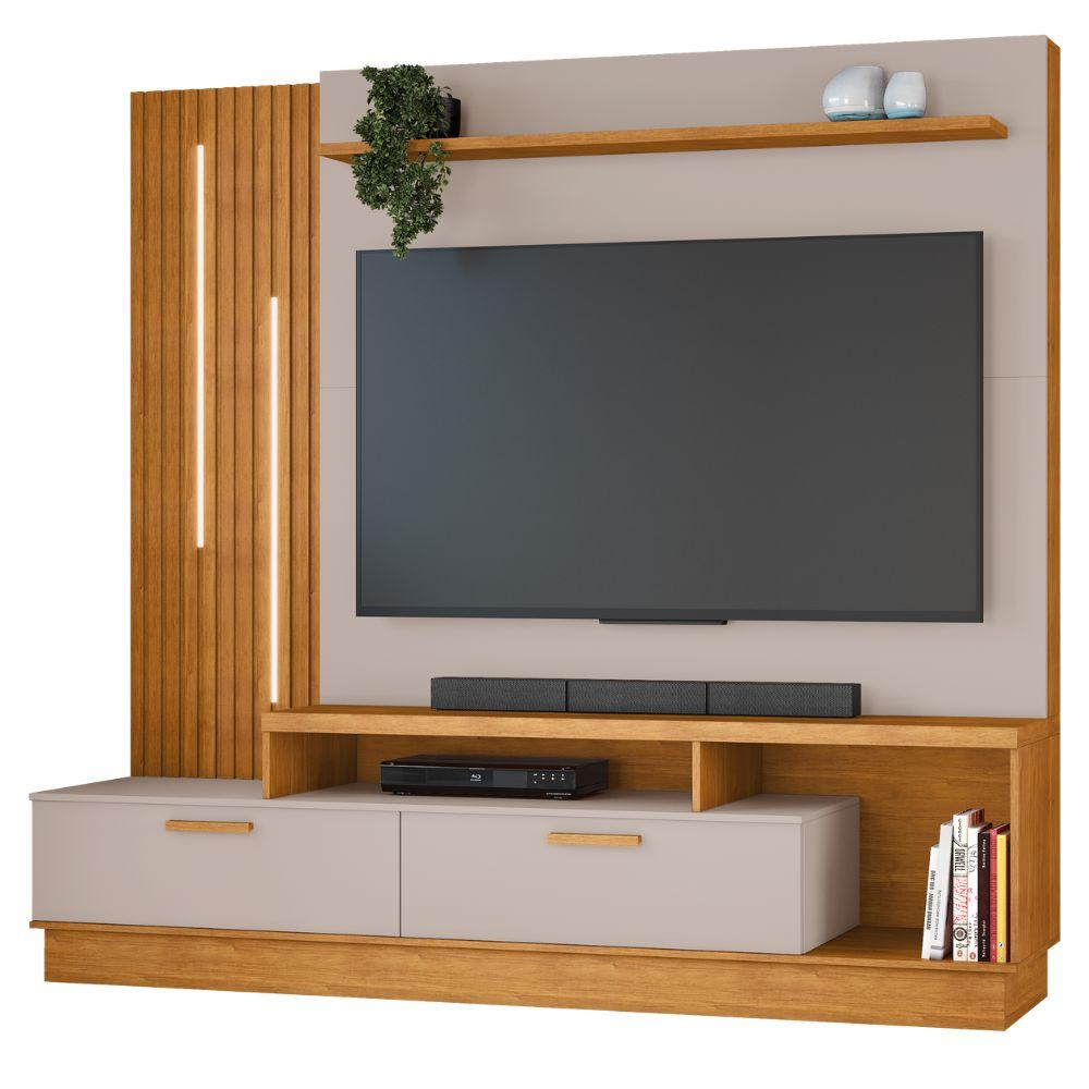 Home Despertar com Detalhe Ripado e LED TV até 65 Polegadas Cinamomo Off White Home Despertar com Detalhe Ripado e LED TV até 65 Polegadas Cinamomo Off White