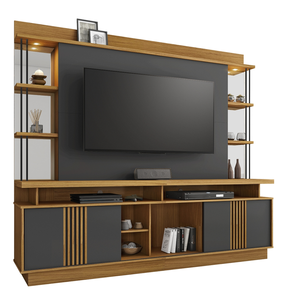 Estante Home Esplendor TV Até 65 Polegadas JCM Movelaria Freijó/Grafite Estante Home Esplendor TV Até 65 Polegadas JCM Movelaria Freijó/Grafite