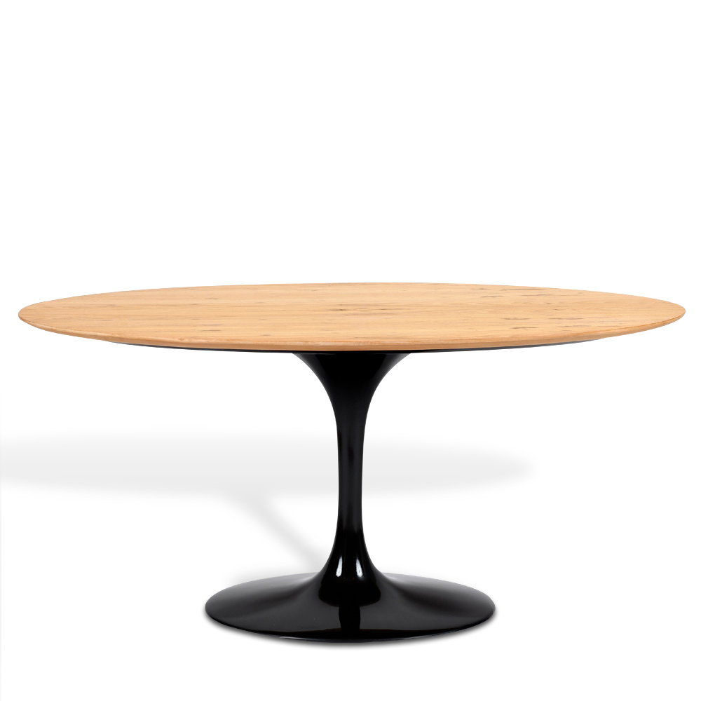 Mesa Saarinen Tulip Oval Freijó 180x100cm Base Preta Mesa Saarinen Tulip Oval Freijó 180x100cm Base Preta