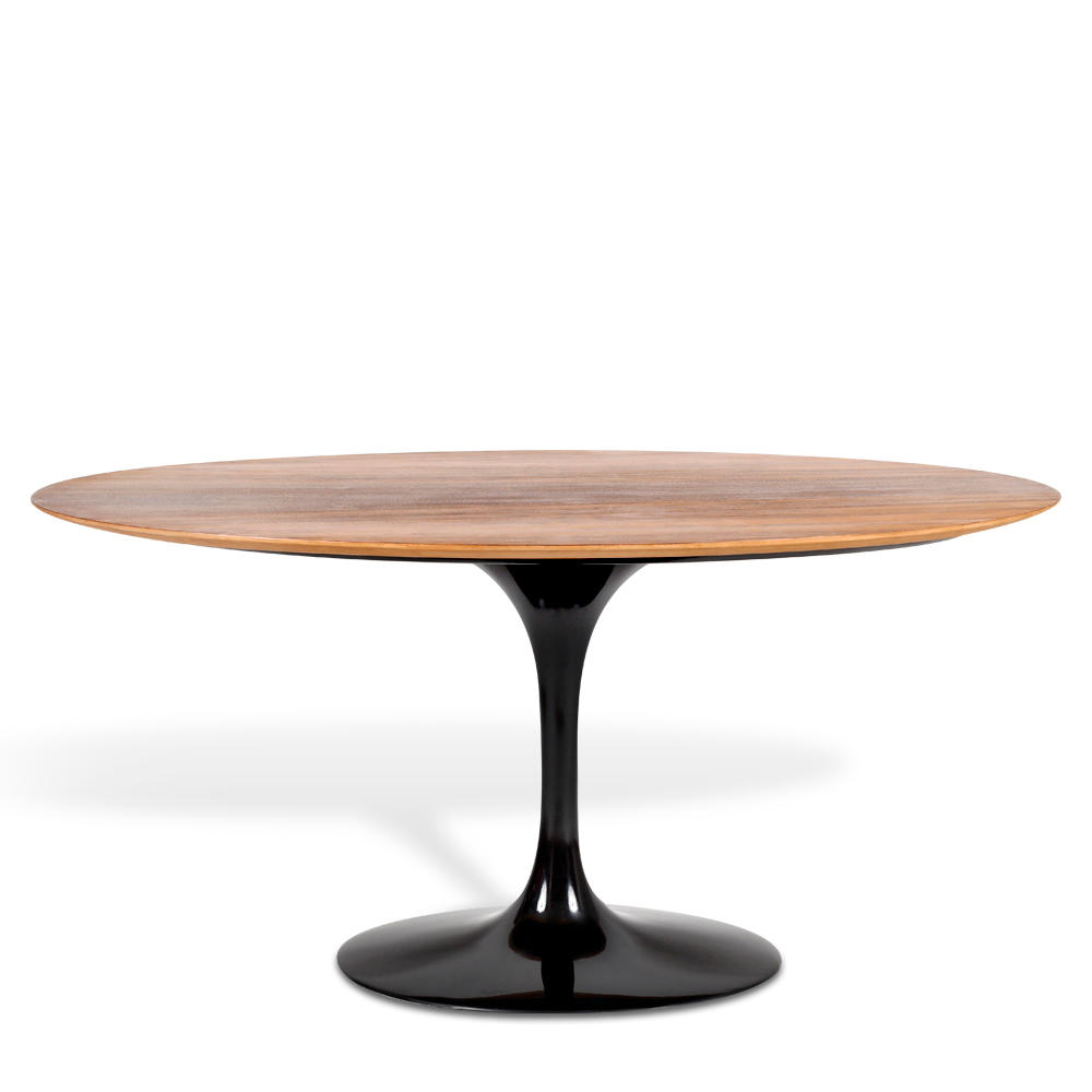 Mesa Saarinen Tulip Oval Imbuia 160x90cm Base Preta Mesa Saarinen Tulip Oval Imbuia 160x90cm Base Preta