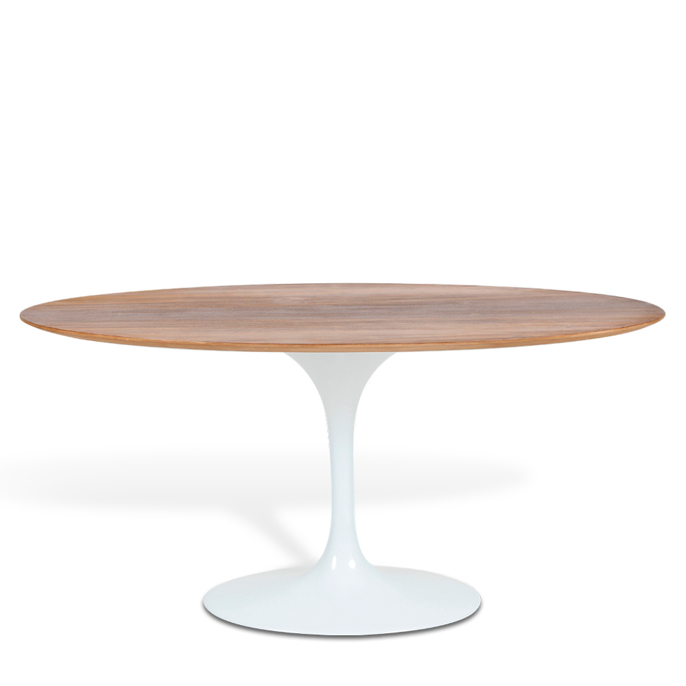 Mesa Saarinen Tulip Oval Imbuia 180x100cm Base Branca Mesa Saarinen Tulip Oval Imbuia 180x100cm Base Branca