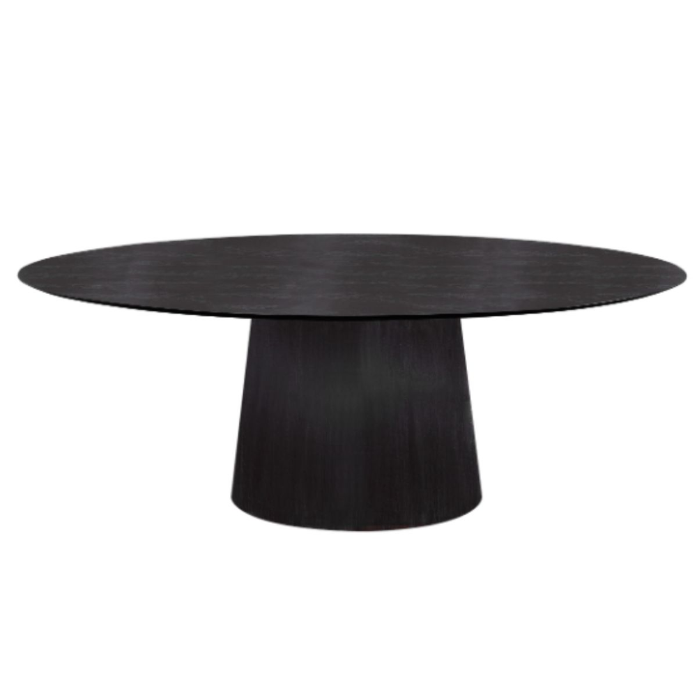 Mesa de Jantar Cone Oval 198x122 cm Base Madeira Ebano Tampo Ebano Mesa de Jantar Cone Oval 198x122 cm Base Madeira Ebano Tampo Ebano