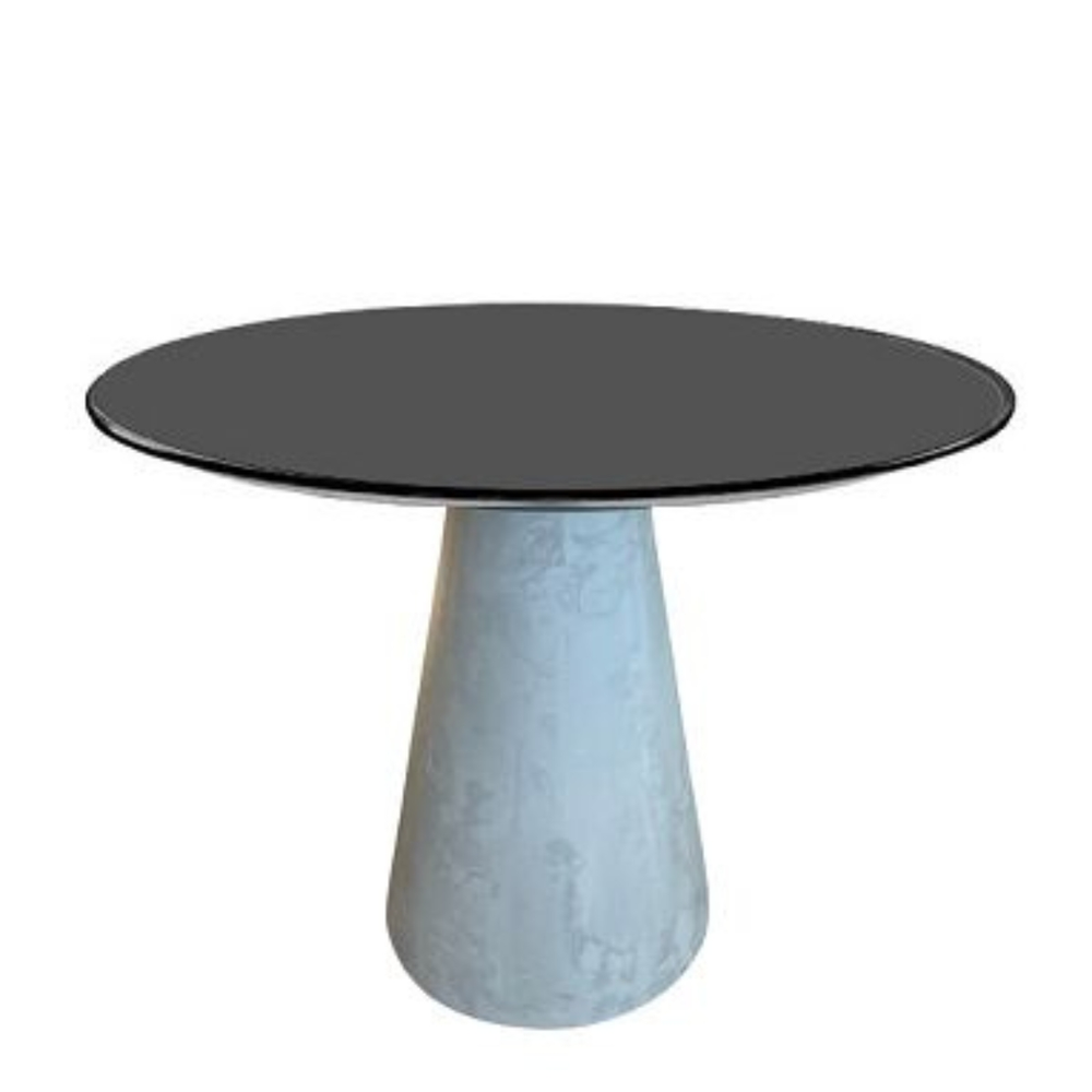 Mesa de Jantar Cone Cimento Queimado 80 cm Tampo Laqueado Preto Mesa de Jantar Cone Cimento Queimado 80 cm Tampo Laqueado Preto