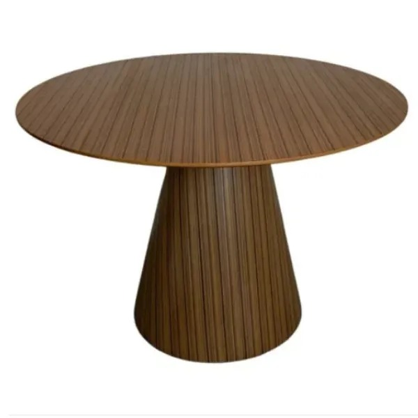 Mesa de Jantar Cone Redonda 150 cm Base Madeira Pau Ferro Mesa de Jantar Cone Redonda 150 cm Base Madeira Pau Ferro