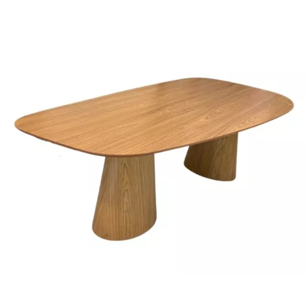Mesa de Jantar Cone orgânica Oval 244x137 cm com 2 Bases Freijó Tampo Freijó Mesa de Jantar Cone orgânica Oval 244x137 cm com 2 Bases Freijó Tampo Freijó