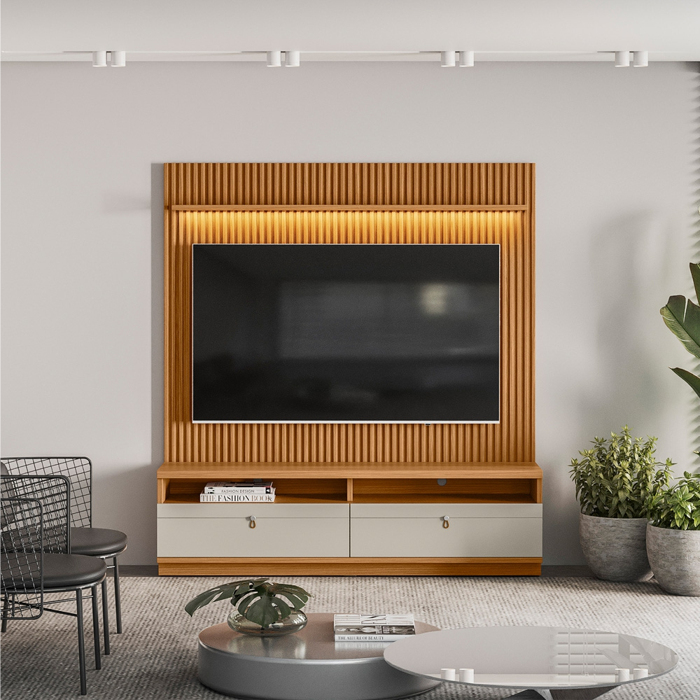 Home para TV ate 75 Polegadas Spring Nature Off-White Home para TV ate 75 Polegadas Spring Nature Off-White