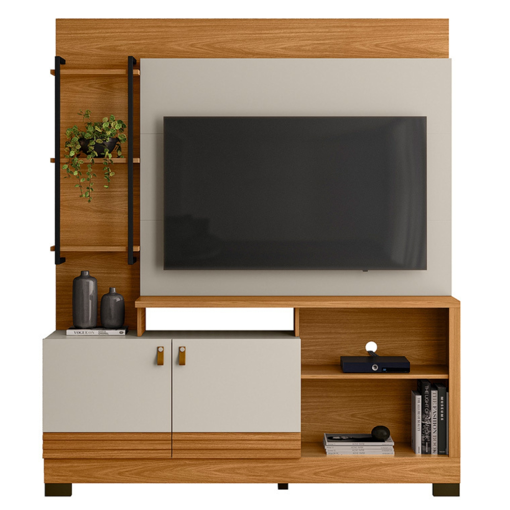 Home para TV 50' com Prateleira Valência Nature Off-White Home para TV 50' com Prateleira Valência Nature Off-White