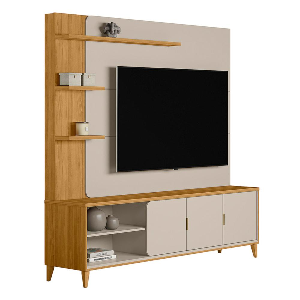 Home Estante Rack Napoli Para TV até 70 Polegadas Tauari/Off White Fosco Home Estante Rack Napoli Para TV até 70 Polegadas Tauari/Off White Fosco