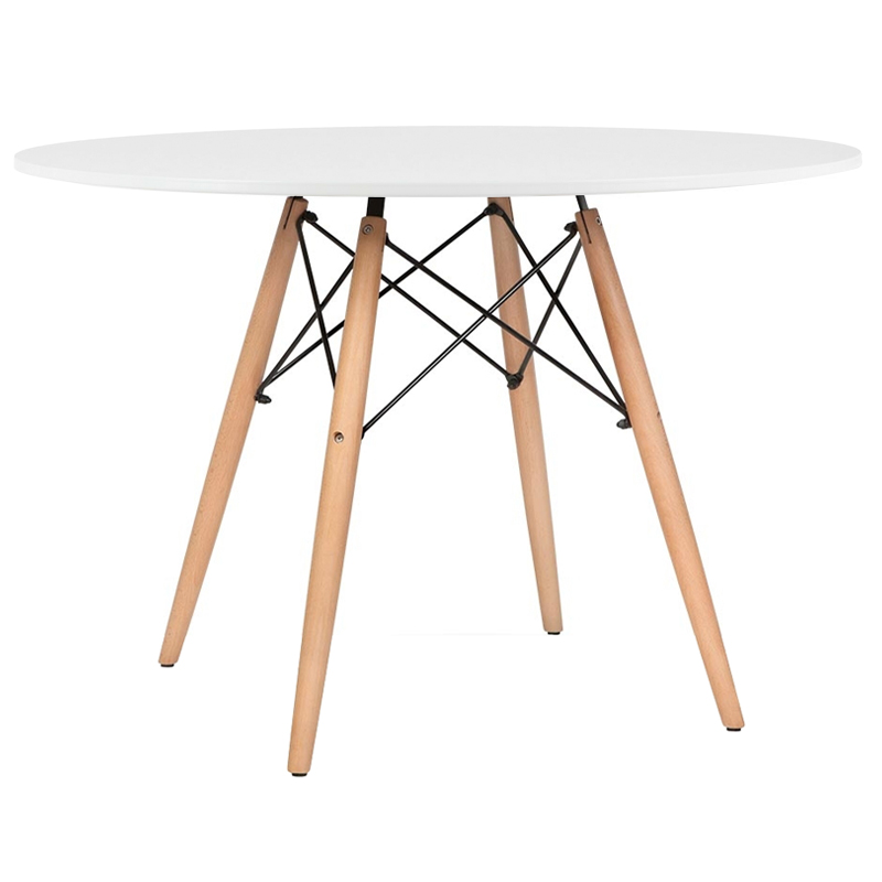 Mesa de jantar redonda Eames Eiffel - Wood - Tampo de MDF - 120 cm - Branco Mesa de jantar redonda Eames Eiffel - Wood - Tampo de MDF - 120 cm - Branco