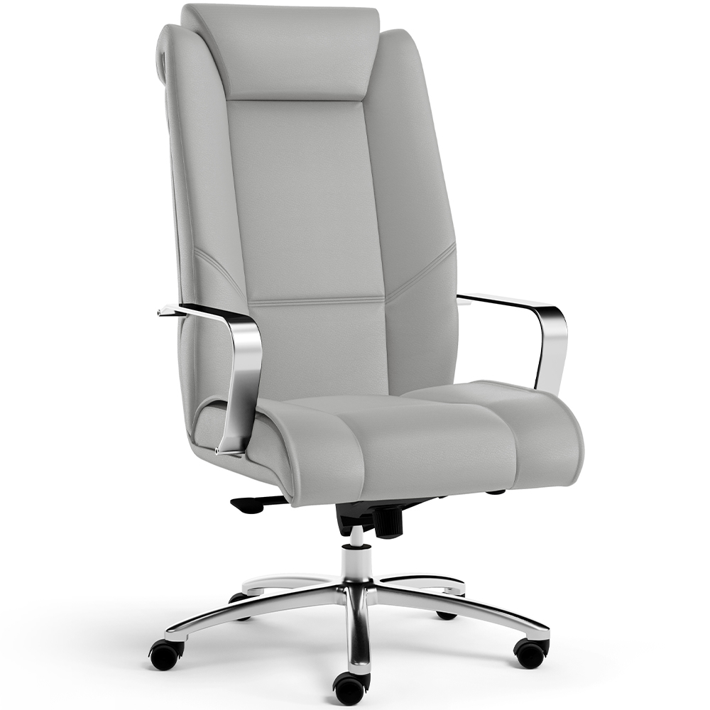 Cadeira de Escritório Presidente Executiva New Onix F02 Tecido Sintético Cinza - Lyam Decor Cadeira de Escritório Presidente Executiva New Onix F02 Tecido Sintético Cinza - Lyam Decor