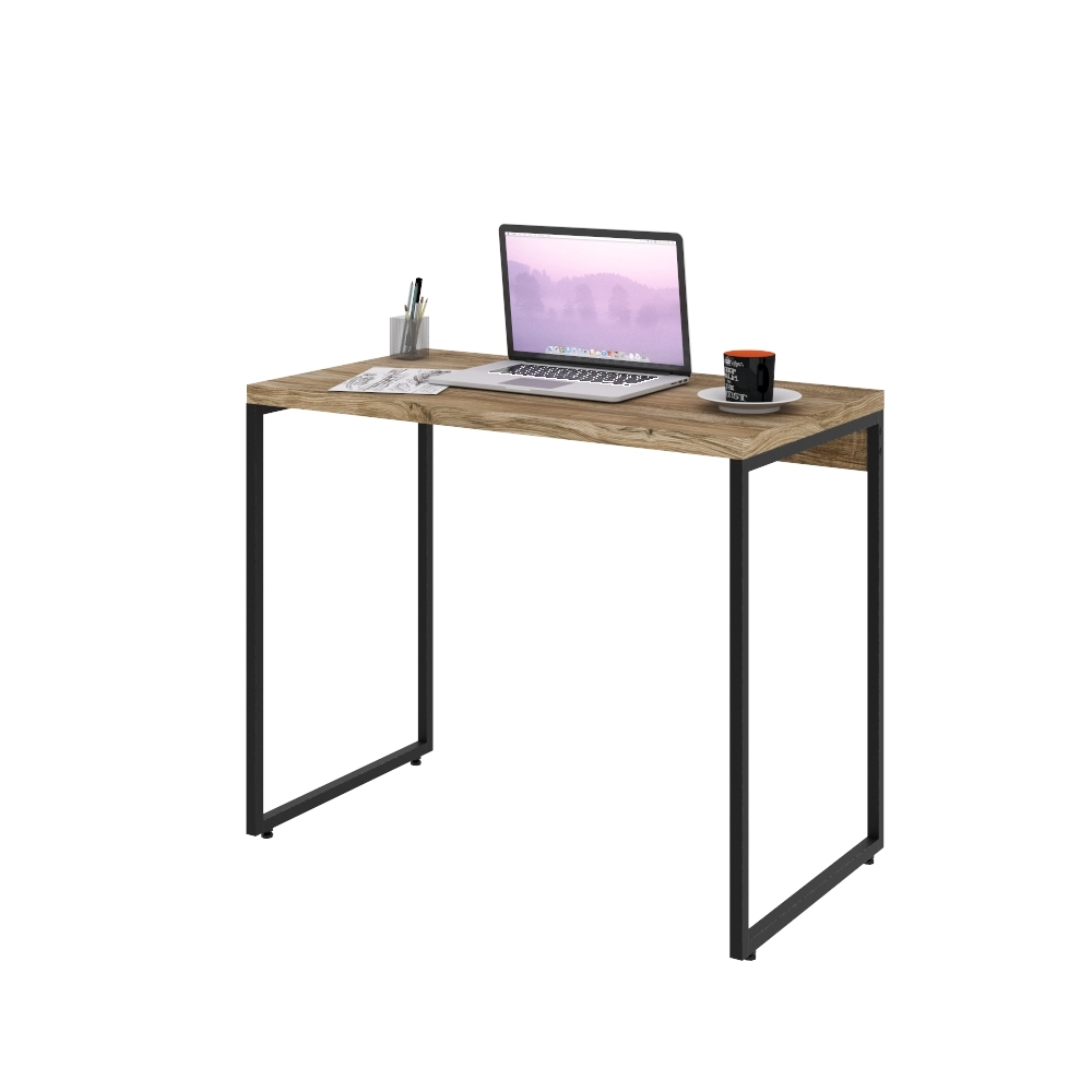 Mesa Para Escritório e Home Office Industrial Aspen 90 cm C01 Carvalho - Lyam Decor Mesa Para Escritório e Home Office Industrial Aspen 90 cm C01 Carvalho - Lyam Decor