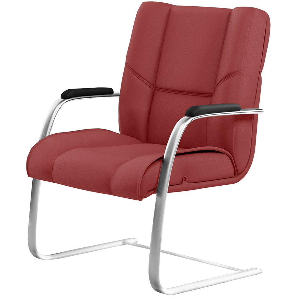 Cadeira De Escritório Fixa Executiva New Onix F02 Tecido Sintético Vermelho - Lyam Decor Cadeira De Escritório Fixa Executiva New Onix F02 Tecido Sintético Vermelho - Lyam Decor