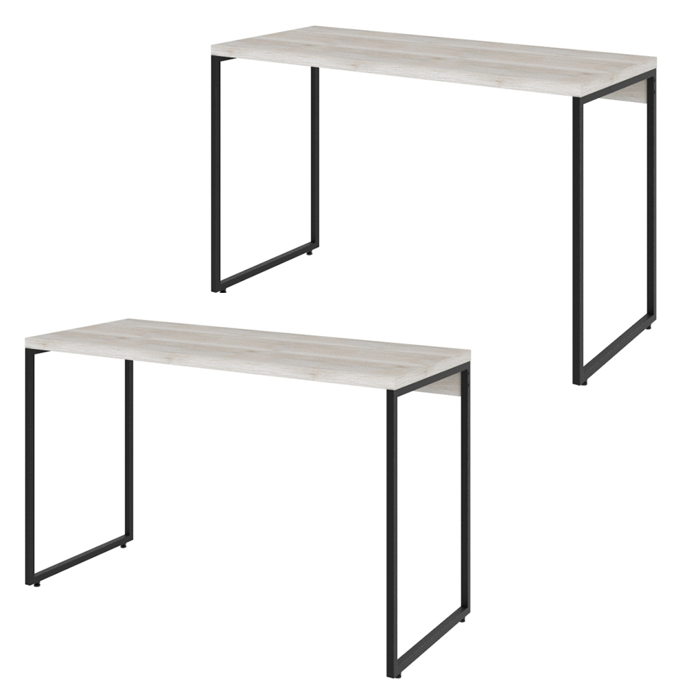 Kit 02 Mesas Para Escritório e Home Office Industrial Aspen 120 cm C01 Snow - Lyam Decor Kit 02 Mesas Para Escritório e Home Office Industrial Aspen 120 cm C01 Snow - Lyam Decor
