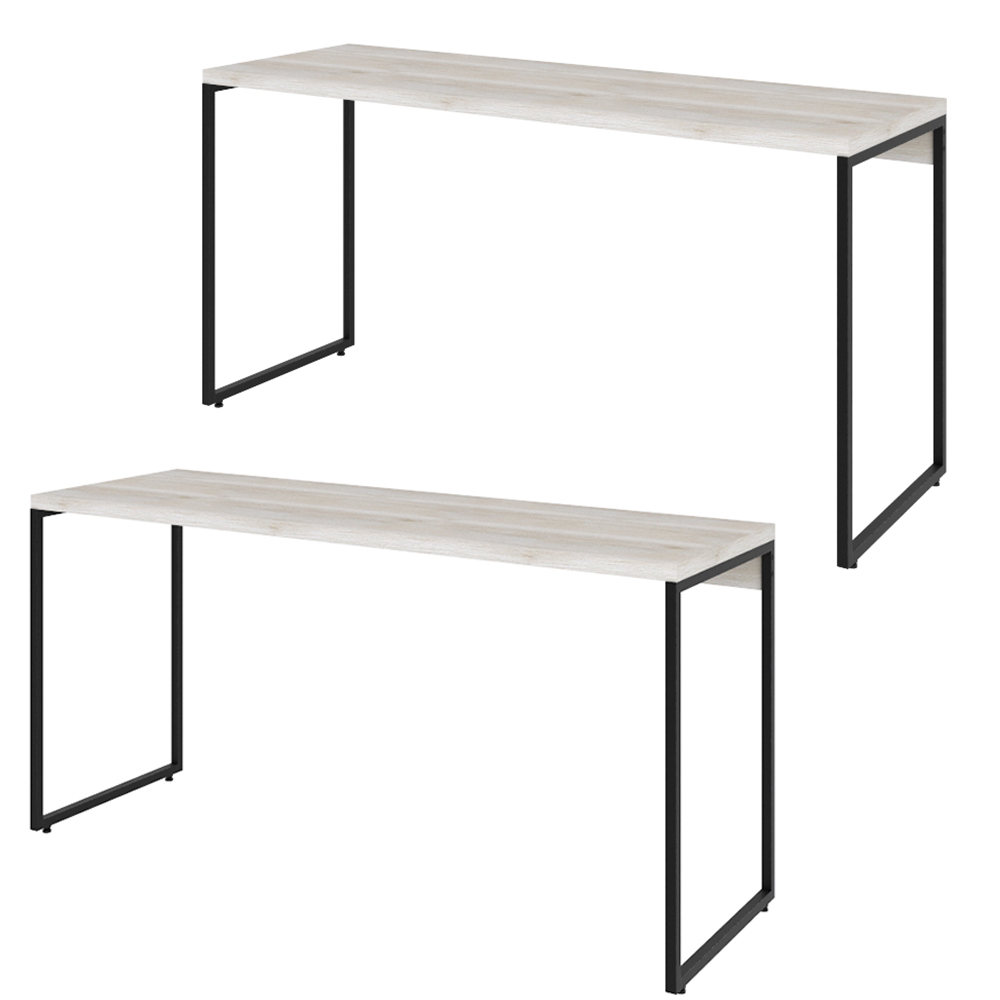 Kit 02 Mesas Para Escritório e Home Office Industrial Aspen 150 cm C01 Snow - Lyam Decor Kit 02 Mesas Para Escritório e Home Office Industrial Aspen 150 cm C01 Snow - Lyam Decor