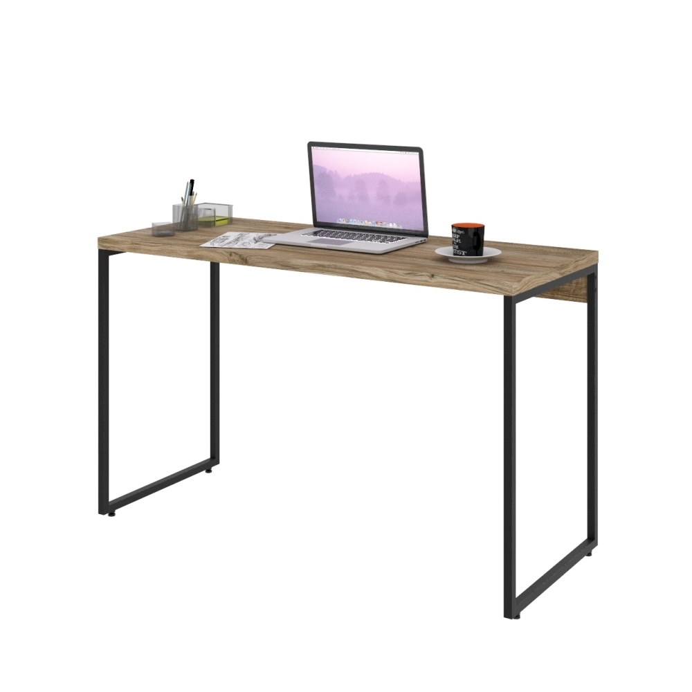 Mesa Para Escritório e Home Office Industrial Aspen 120 cm C01 Carvalho - Lyam Decor Mesa Para Escritório e Home Office Industrial Aspen 120 cm C01 Carvalho - Lyam Decor