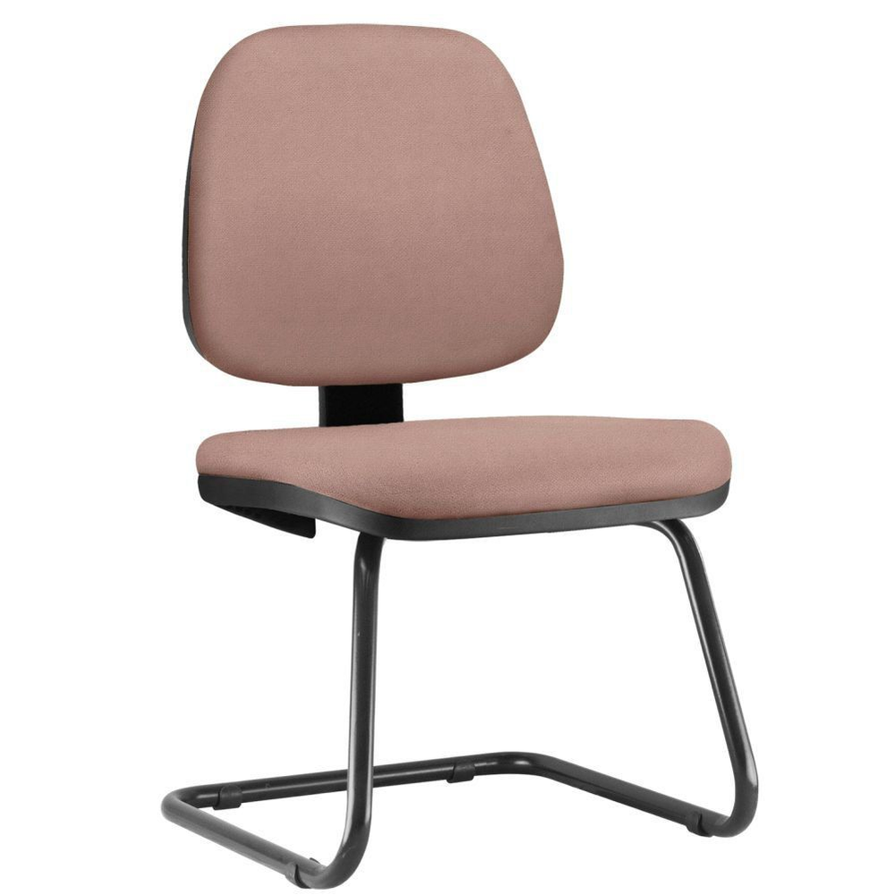 Cadeira Para Escritório Job L02 Fixa Suede Rosê - Lyam Decor Cadeira Para Escritório Job L02 Fixa Suede Rosê - Lyam Decor