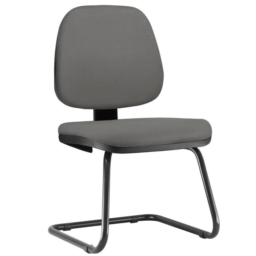 Cadeira Para Escritório Job L02 Fixa Crepe Cinza - Lyam Decor Cadeira Para Escritório Job L02 Fixa Crepe Cinza - Lyam Decor