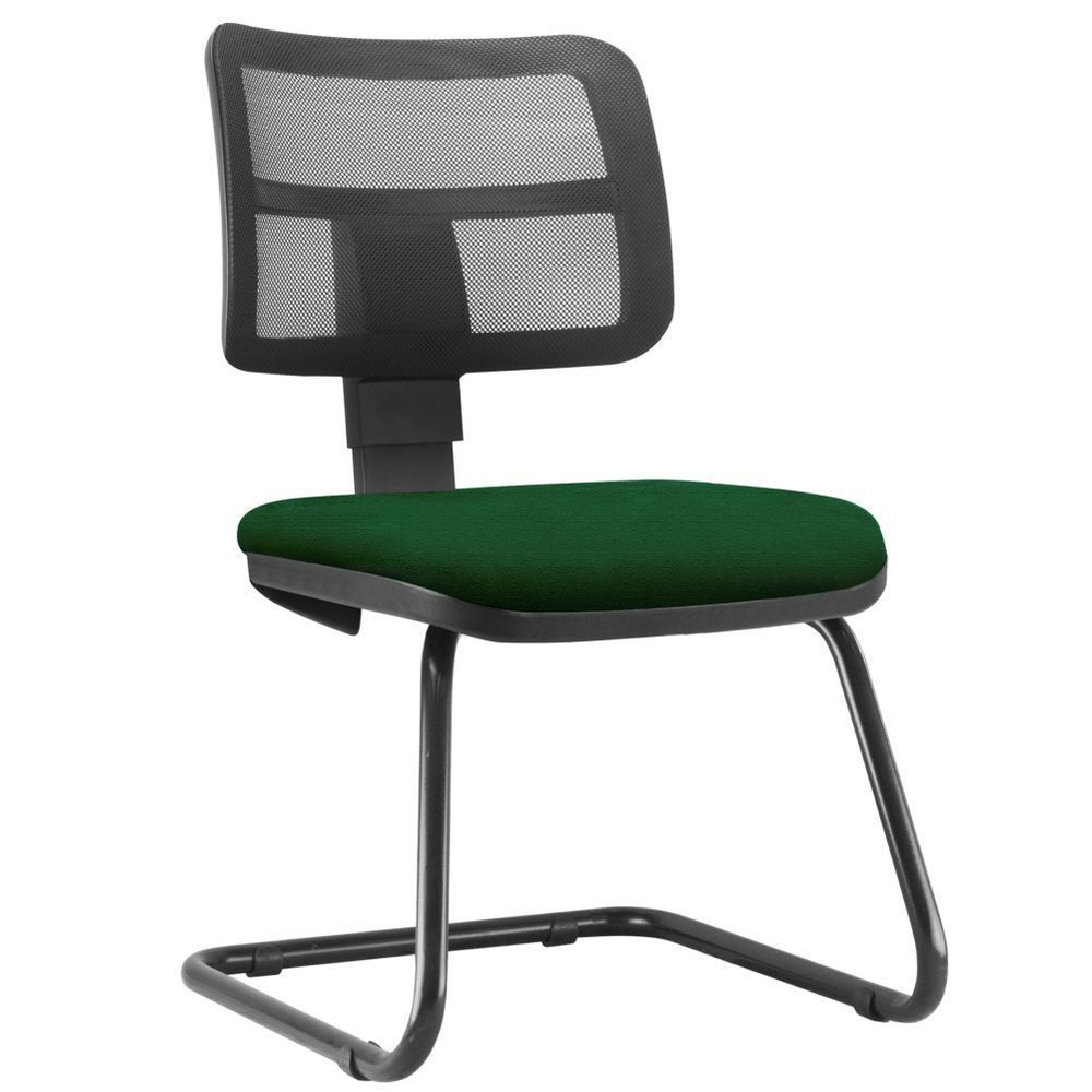 Cadeira de Escritório Recepção Fixa Zip L02 Crepe Verde Musgo - Lyam Decor Cadeira de Escritório Recepção Fixa Zip L02 Crepe Verde Musgo - Lyam Decor
