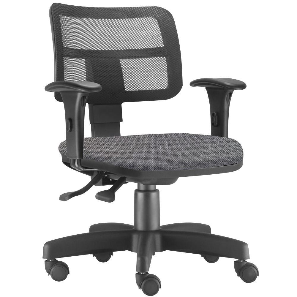 Cadeira Giratória Zip L02 Executiva Ergonômica Escritório Linho Cinza Escuro - Lyam Decor Cadeira Giratória Zip L02 Executiva Ergonômica Escritório Linho Cinza Escuro - Lyam Decor