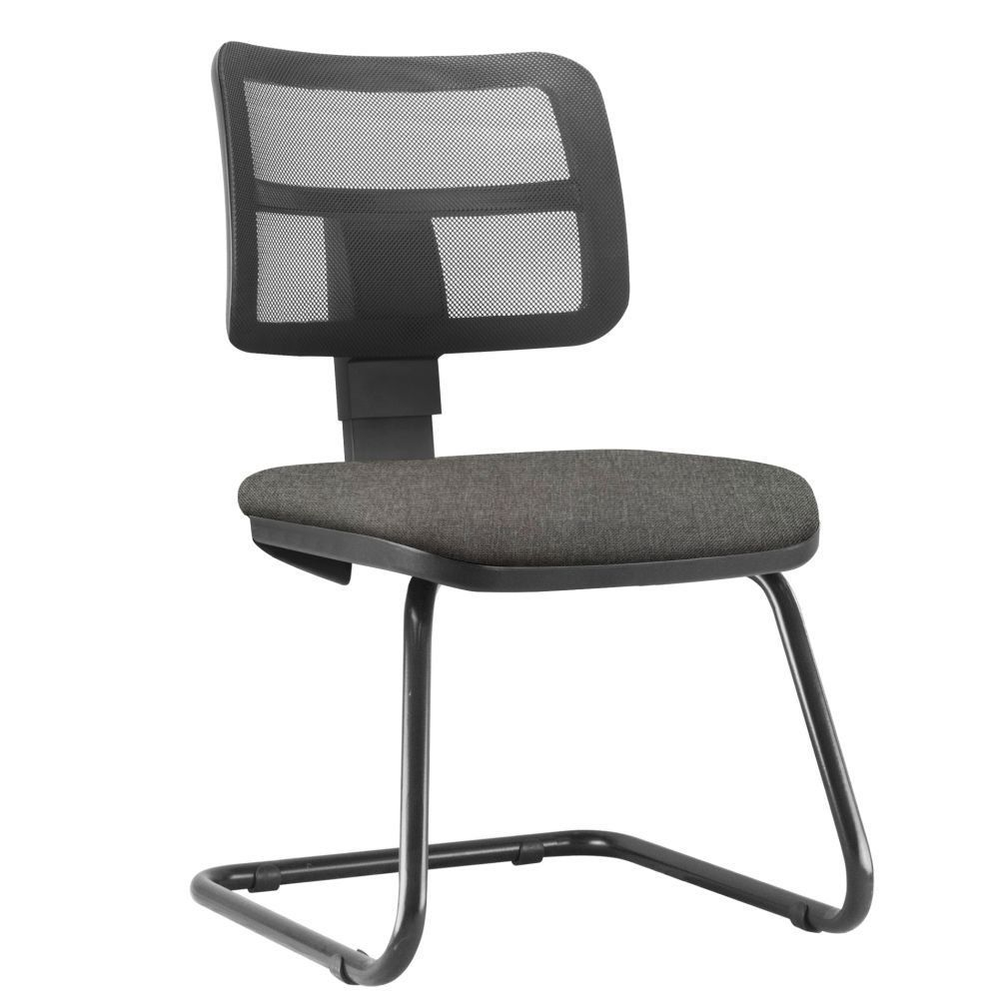 Cadeira de Escritório Recepção Fixa Zip L02 Linho Cinza Escuro - Lyam Decor Cadeira de Escritório Recepção Fixa Zip L02 Linho Cinza Escuro - Lyam Decor