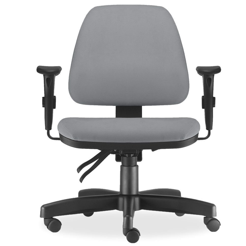 Cadeira de Escritório Giratória Executiva Ergonômica Sky L02 Couro Sintético Cinza - Lyam Decor Cadeira de Escritório Giratória Executiva Ergonômica Sky L02 Couro Sintético Cinza - Lyam Decor