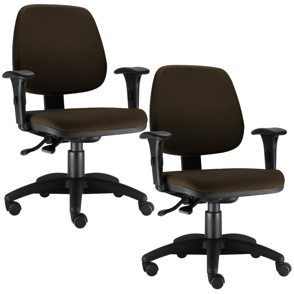 Kit 02 Cadeiras Giratória Job L02 Executiva Ergonomica Suede Marrom - Lyam Decor Kit 02 Cadeiras Giratória Job L02 Executiva Ergonomica Suede Marrom - Lyam Decor